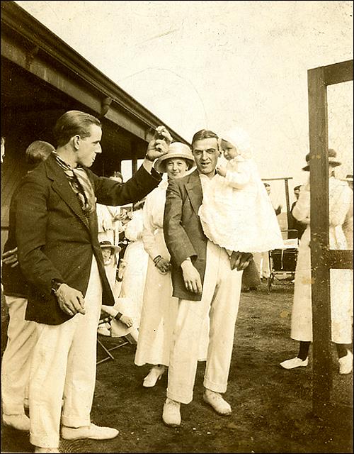 John H Brumfitt, his wife May and other members at Morley Tennis Club